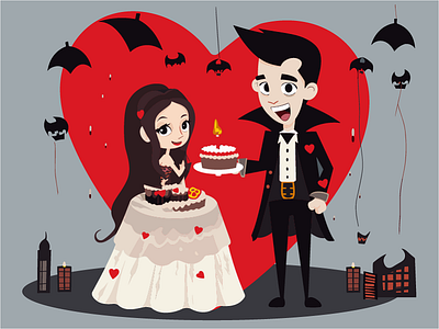 Halloween Party Illustration - Witch and Dracula Celebrate costume party creative projects dracula festive illustration frightful festivities halloween halloween celebration halloween decorations halloween fun halloween party halloween spirit party invitations spooky atmosphere witch