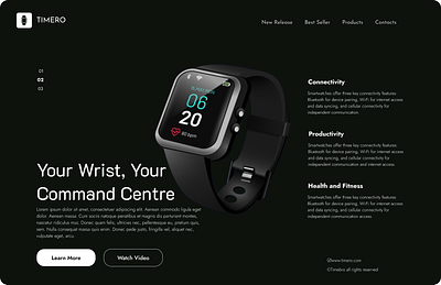 Watch Landing Page 3d animation app branding dailyui design graphic design illustration logo motion graphics ui user ux vector watch