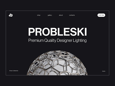 Probleski — Webdesing website Premium Quality Designer Lighting 3d animation branding cinema 4d design e commerce figma lighting shop ui ux web webdesing website website