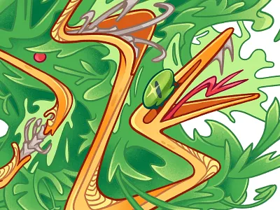 Decomposition art illustration procreate snake