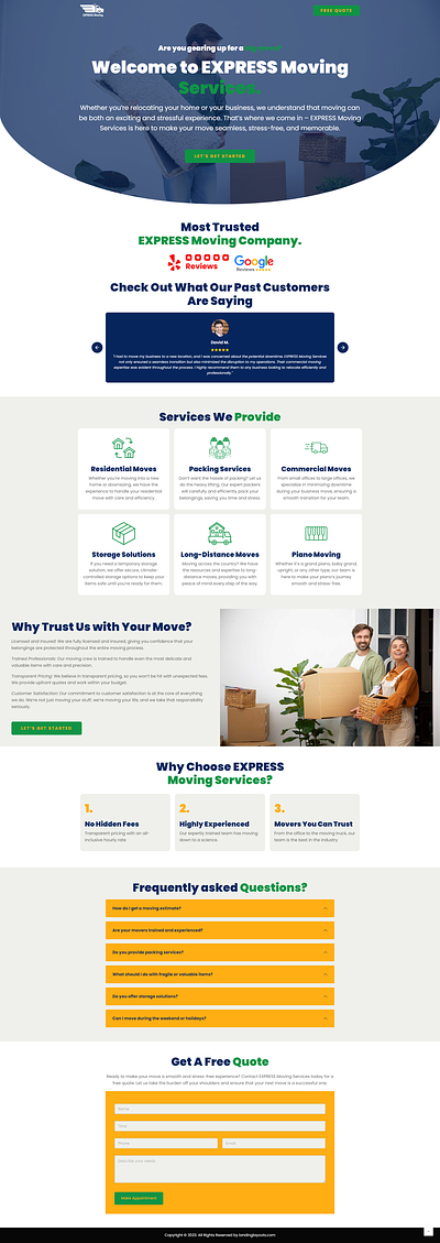 Best Moving Services Lead Generation Landing Page landing page lead generation template wordpress