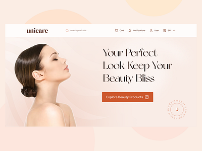 Unicare - Beauty Landing Page beauty beauty landing page beauty product land branding cosmetic design graphic design land page ui wowrakibul