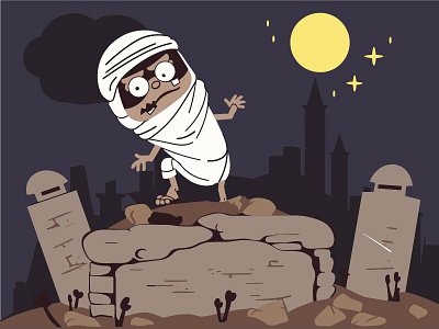 Halloween Mummy Illustration - The Undead Emerges from the Grave bone chilling cemetery creative projects frightening halloween halloween halloween decorations halloween fear halloween illustration halloween invitations halloween spirit halloween terror macabre scenes spooky atmosphere undead horror zombie