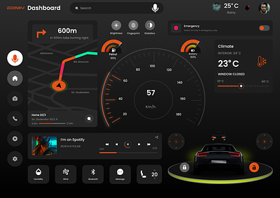 CAR UI (Internal Design) BY JACK CONEV car ui dashboard econev ui