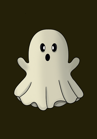 Cute ghost il illustration logo