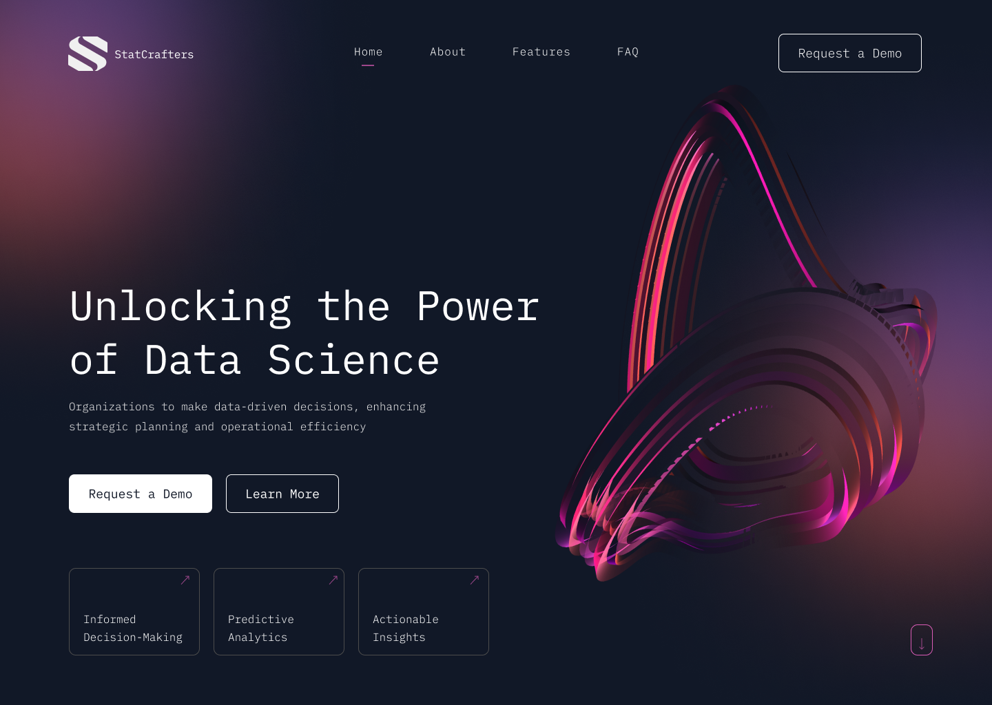 StatCrafters website main screen branding design homepage logo typography ui ux webdesign