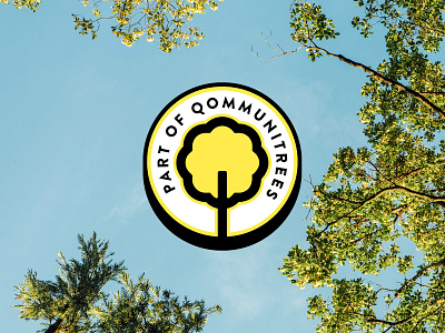 Qommunitrees badge comunity forest freelancers logo mark q qommunity symbol tree