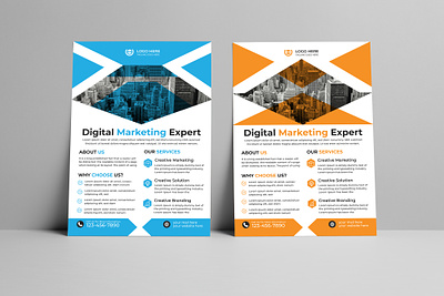 Professional Digital Marketing Flyer Design a4 agency branding business business post clean company corporate creative design flyer flyer design graphic design leaflet marketing marketing design minimal modern professional template