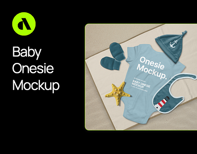 Baby Onesie Mockup With Baby Clothing Items artboard studio baby onesie baby onesio mockup branding clothing mockup design free free baby onesie mockup free clothing mockup free mockup free mockups graphic design illustration mockup mockups onesie