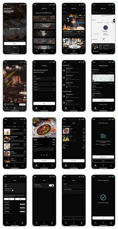 BSM. Restaurant Booking App app design baking app daily ui challenge design figma figma challenge figma design figma ui design illustration logo mob ui design mobile app restaurant booking app ui ui ux