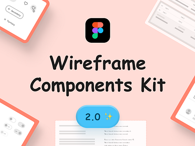 Figma Wireframing Kit 2.0 components figma mobile ui kit web wireframing