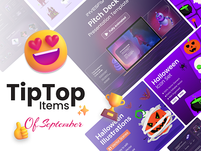 Premast - TipTop Items of September🌟 🚀 ai business creative design halloween icons illustration pitchdeck powerpoint powerpoint template presentation startup