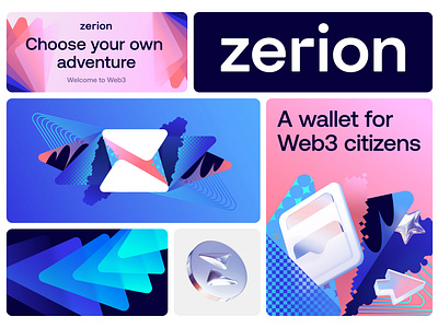 Zerion: Brand Identity 3d animation branding color communication defi design digital finance graphic design illustration logo motion graphics nft typeface typography ui visual identity web3