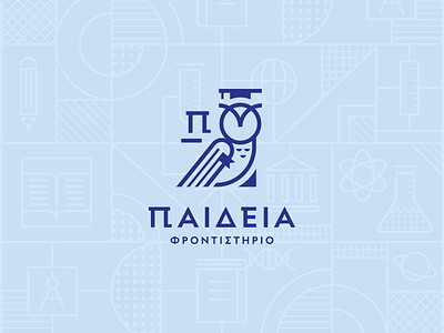 Branding "Paideia" School adobe illustrator adobe photoshop book branding course crete design education flat grafikonart graphic design greece homework illustration logo logo design owl rethymno school vector