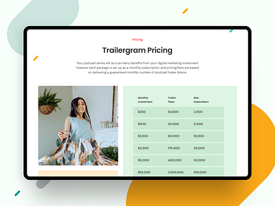 Pricing Section - Podcast startup design element figma forest page podcast price pricing professional section ux visual website