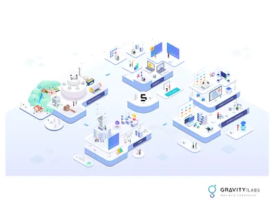 Interactive Infographic concept digitalart illustraion