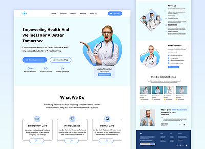 Medical health website landing page UI design figma health website design landing page medical landing design ui ui design uiux user interface web design website website design