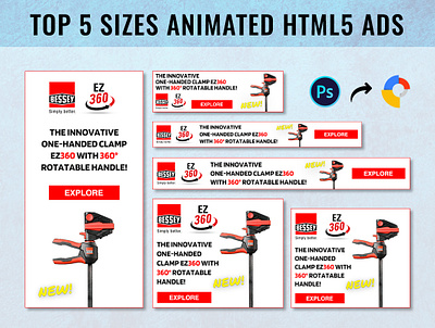 Html5 Banner ads | Product ads amphtml animated html5 banner ads google banner ads html5 html5 ads html5 banner ads product ads product banner design web banners