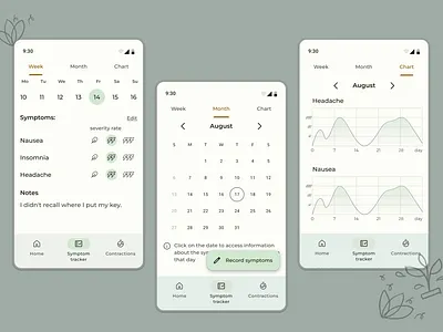 Symptom tracker app app pregnancy symptomtracker ui uiux