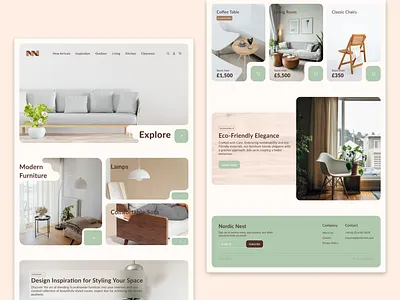 Scandinavian Furniture Landing Page clean dailyui design ecommerce furniture furniturestore landing page minimal scandinavian ui user interface webdesign website wood