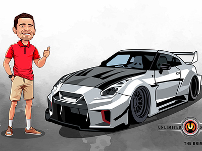 A happy smiling Man with thumbs-up pose standing with GTR car anime manga avatar portrait logo cartoon avatar logo cartoon caricature cartoon character cartoon illustration cartoon logo cartoon portrait cartoon portrait logo character design digital art digital illustration illustration art portrait illustration vector art vector avatar logo vector illustration vector portrait vector portrait logo vexel illustration