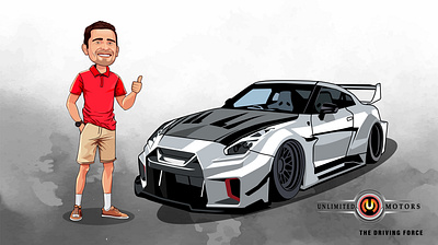 A happy smiling Man with thumbs-up pose standing with GTR car anime manga avatar portrait logo cartoon avatar logo cartoon caricature cartoon character cartoon illustration cartoon logo cartoon portrait cartoon portrait logo character design digital art digital illustration illustration art portrait illustration vector art vector avatar logo vector illustration vector portrait vector portrait logo vexel illustration