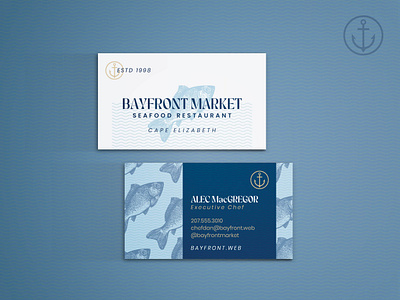 Seafood Restaurant Business Card / Identity anchor branding business card carp design fish identity seafood trendy wave
