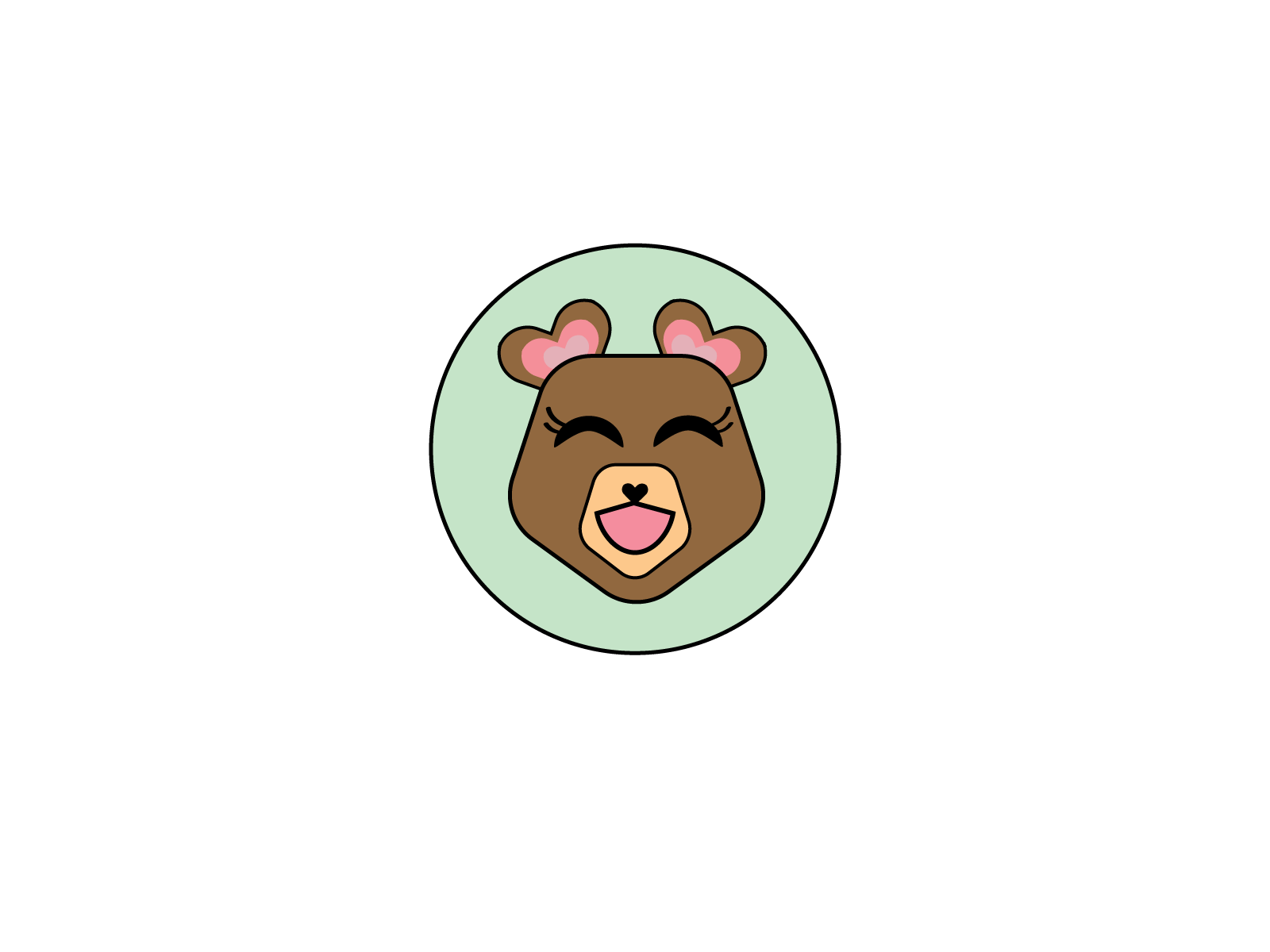 Cute bear animal bear branding cute heart logo