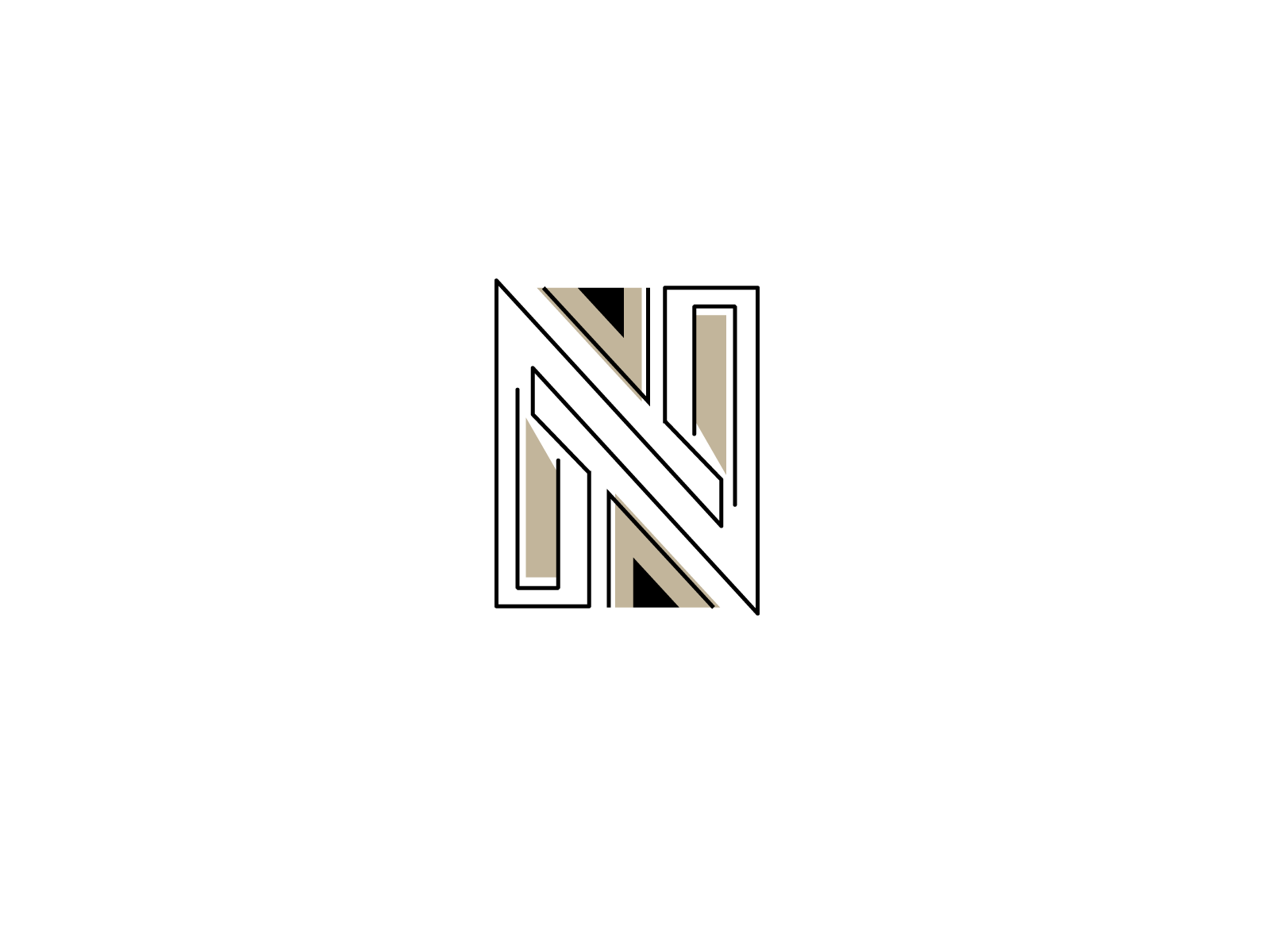 Letter N / monoline branding letter lettermark logo monoline n