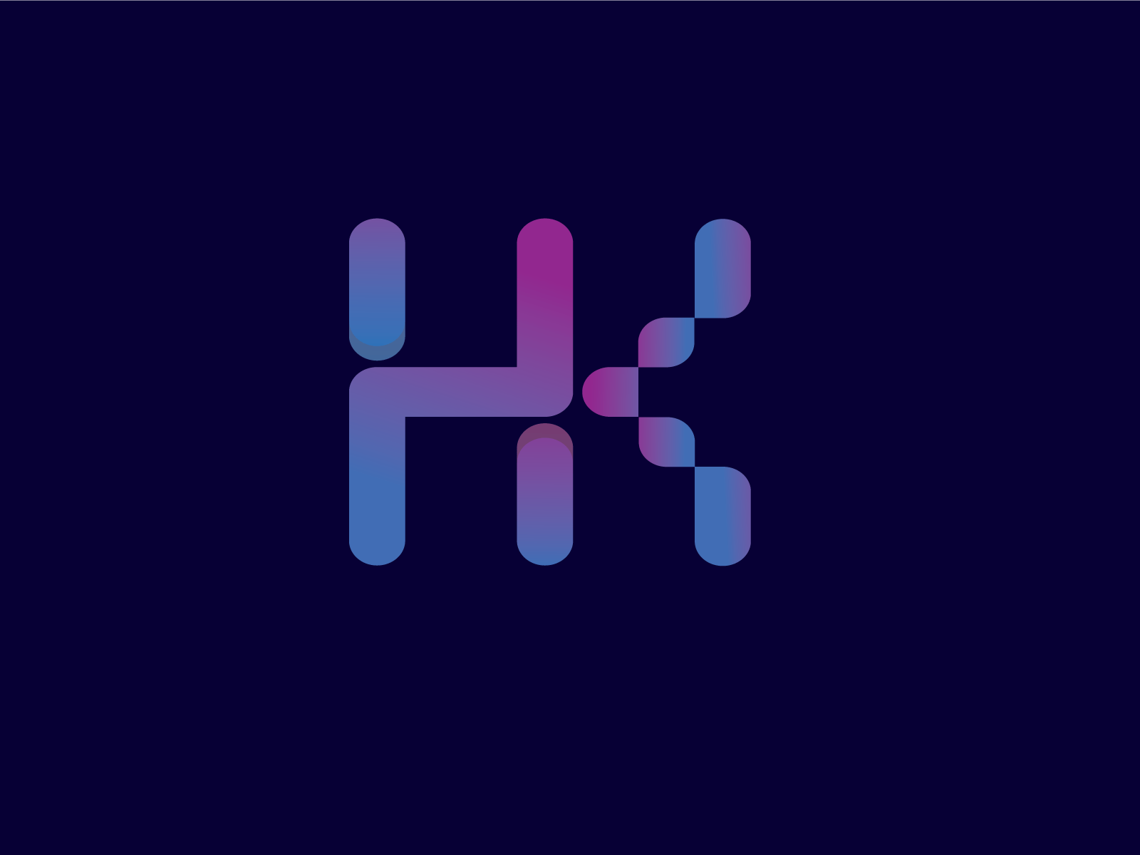 HK monogram branding gradient h hk k logo monogram