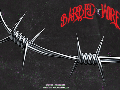 Barbed Wire 3d asset barbed wire brutal grunge illustration metal photoshop template texture