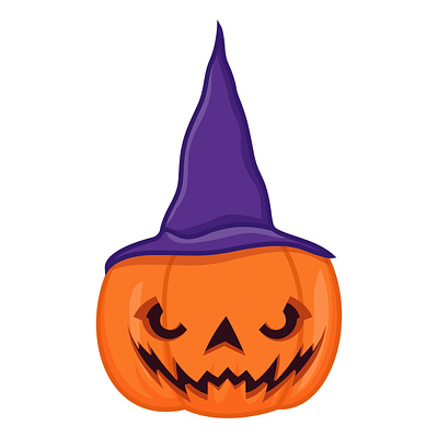 Halloween Pumpkin with Witches Hat beautiful branding design graphic design hat illustration pumkin vector whishes