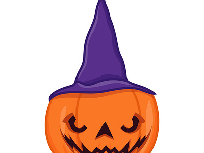 Halloween Pumpkin with Witches Hat beautiful branding design graphic design hat illustration pumkin vector whishes