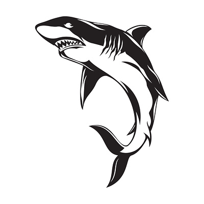 Shark Silhouette Vector illustration beautiful branding design graphic design illustration shark silhouette vector