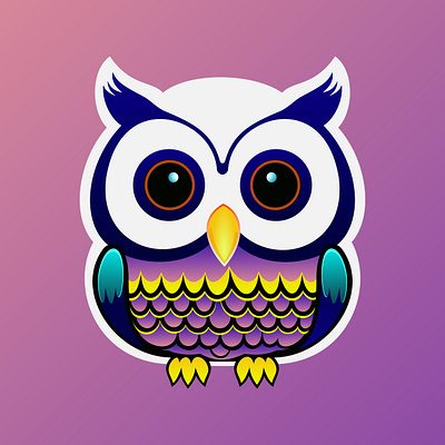 Sticker of an Owl beautiful branding design graphic design illustration logo owl sticker sticker of an owl vector