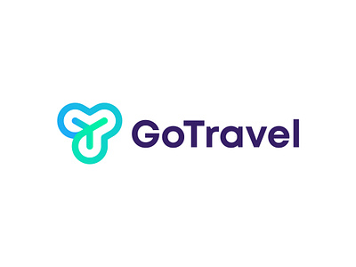 GoTravel app icon brand identity branding creative fly g letter gotravel heart logo maker modern t letter tourism logo travel logo visual identity