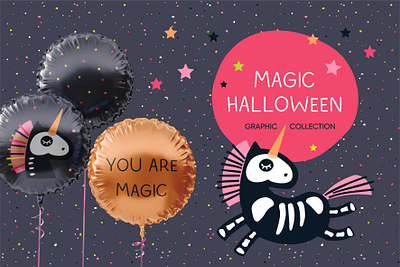 Halloween graphic collection baby collection baby pattern black branding cute design halloween halloween design illustration kids kids collection kids illustration pattern scary seamless skeleton spooky trendy unicorn