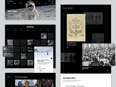 The Explorers Club – Web app adventure calendar date design event events explore explorers club graphic design history logo parallax timeline travel traveller ui ui design ux