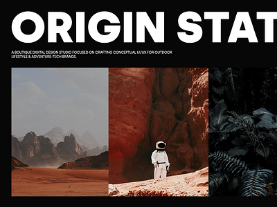 Origin State Studio Website (2.0) bold clean dark website