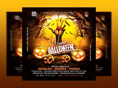 Halloween Flyer club flyer costume party flyer design ghost party halloween halloween costume halloween decoration halloween flyer halloween horror night halloween night halloween party halloween week haunted house holiday horror night instagram scary night spooky spooky season weekend