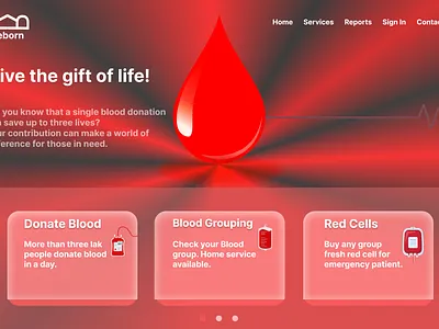Blood Bank Web UI app branding design graphic design illustration logo typography ui ux vector