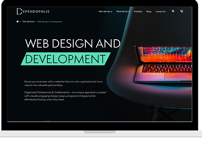 Web Design Service Page on WordPress agency branding graphic design logo service page typography ui wordpress