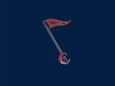 Cleveland Cavaliers (Alt. Logo) basketball blue c c logo cavaliers cavs cleveland cleveland cavaliers cleveland cavs design flag gold handle logo nba red sabre sword white yellow