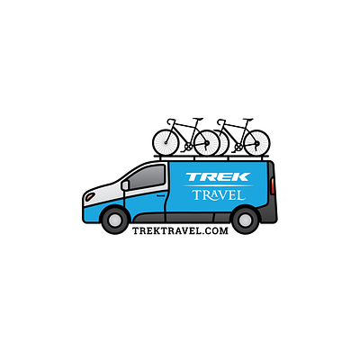 Trek Travel Van Sticker bikes icon illustration sticker trek travel van