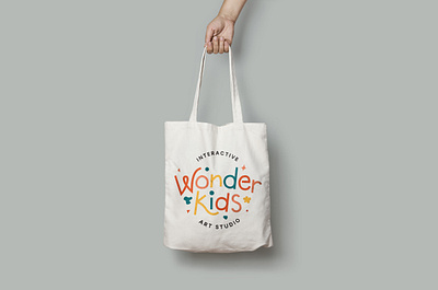 Wonder Kids - Logo Tote Bag branding design graphic design hand lettering logo logo design tote bag vector