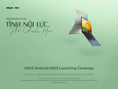 ASUS Zenbook 14 OLED Launch 3d animation art art direction asus banner branding concept design event graphic design key visual keyvisual kv laptop marble motion graphics poster zen