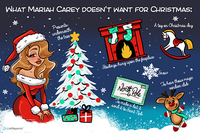 Mariah Carey Christmas Info Graphic christmas design freelance freelancer graphicdesign holiday illustration illustrator infographic mariah carey