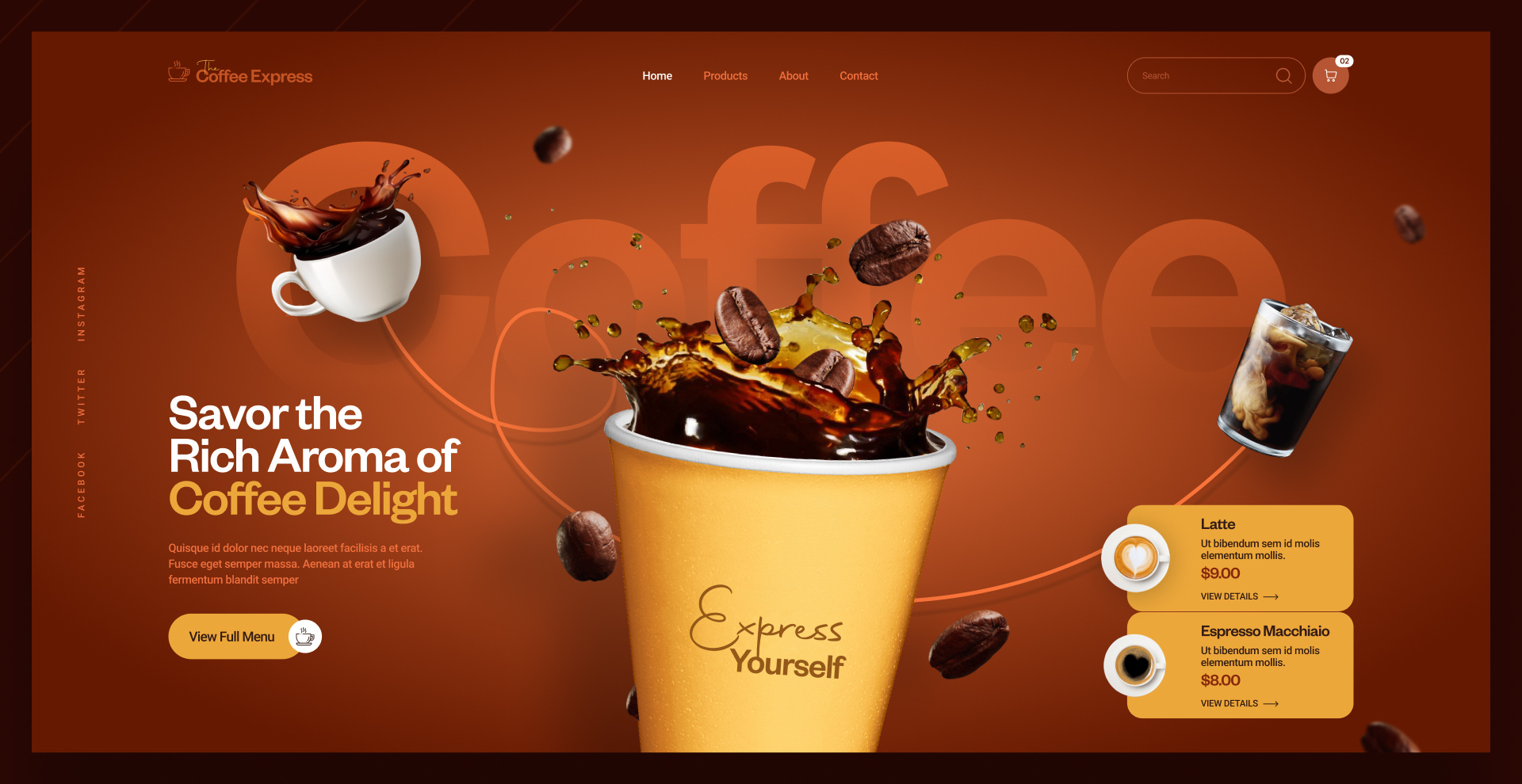 Coffee Shop Hero Banner by Dipanjan Adhikary on Dribbble