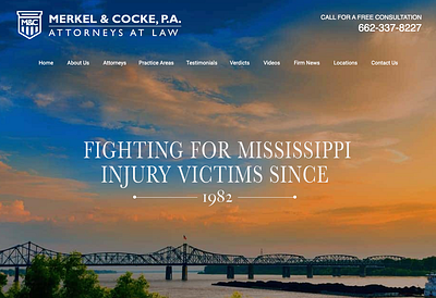 Merkel & Cocke, P.A. graphic design logo design personal injury lawyer web design website design