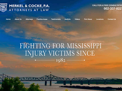 Merkel & Cocke, P.A. graphic design logo design personal injury lawyer web design website design